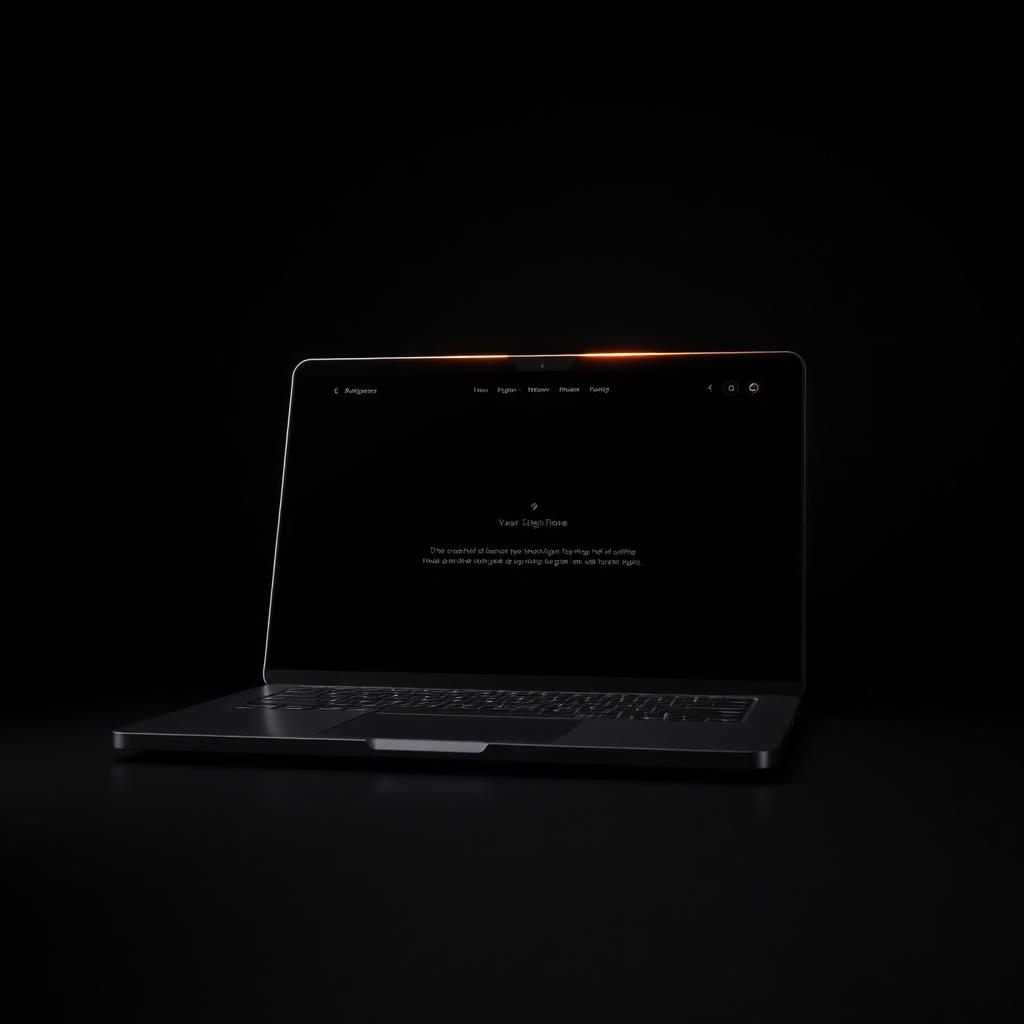 Dunkles Laptop Mockup einer digitalen Oberfläche