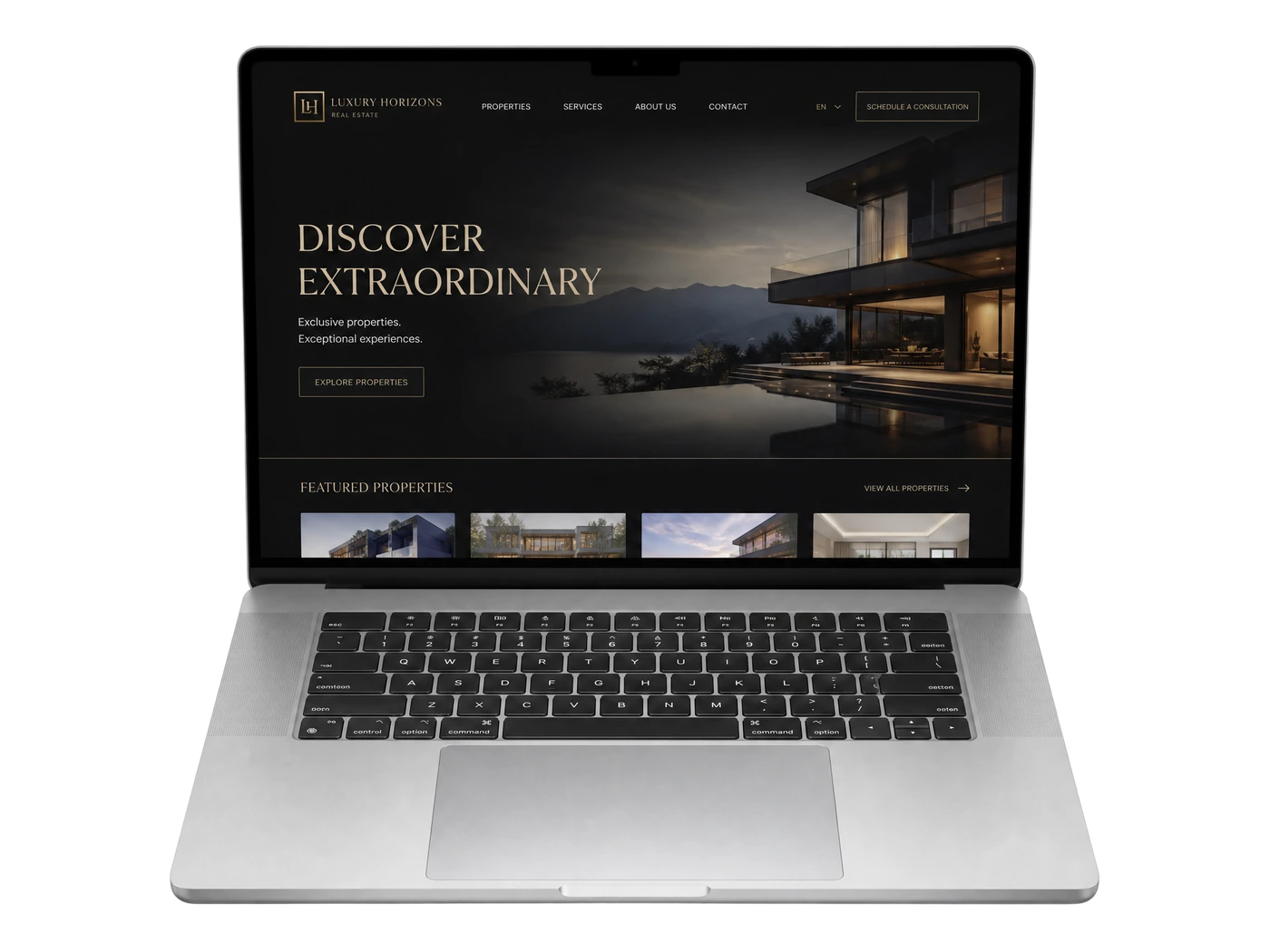 Premium Laptop mit Dark Mode Interface