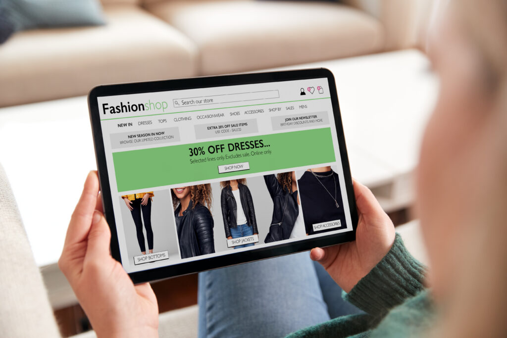 close up of woman shopping for clothes online at h 2026 01 05 22 55 06 utc